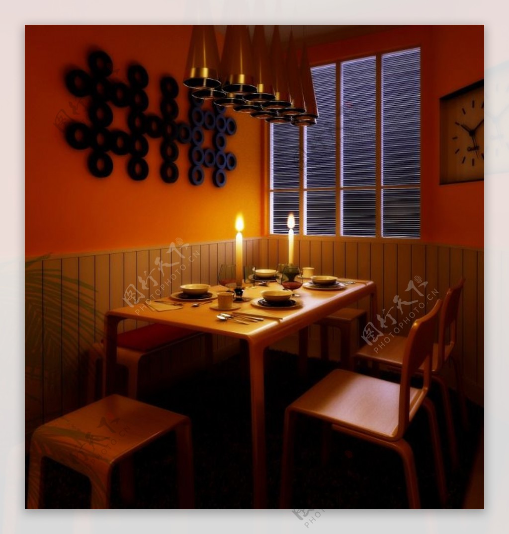 烛光餐厅设计3D效果图max源文件