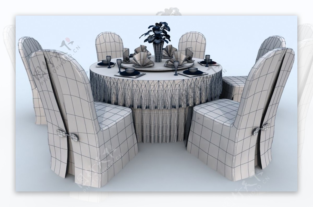椅子桌子餐桌模型