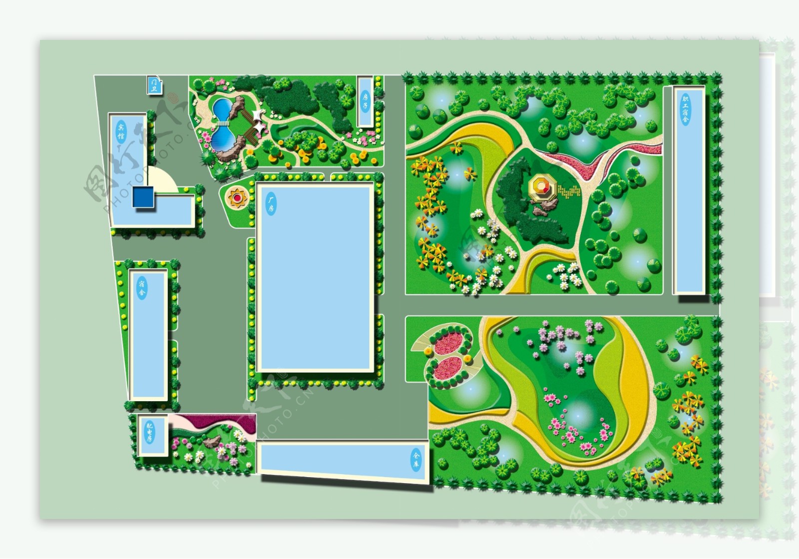 园林绿化规划图图片