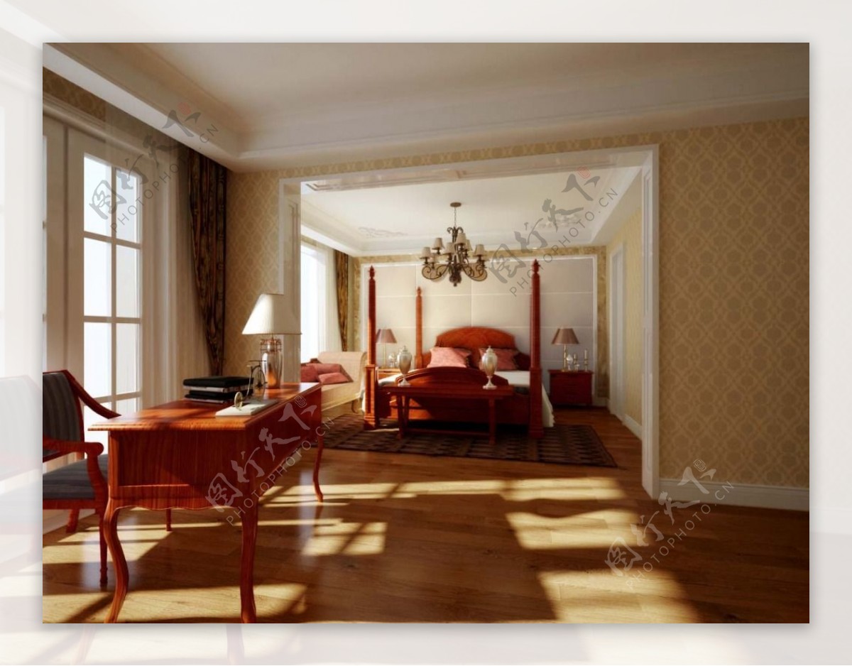 欧式豪华卧室高清3d模型素材