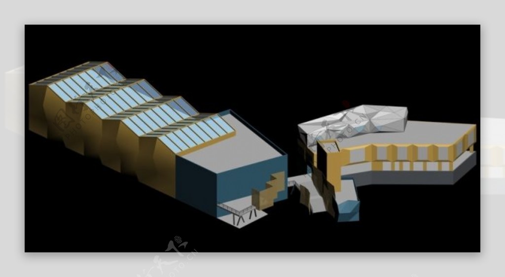 商业街建筑群3D模型设计