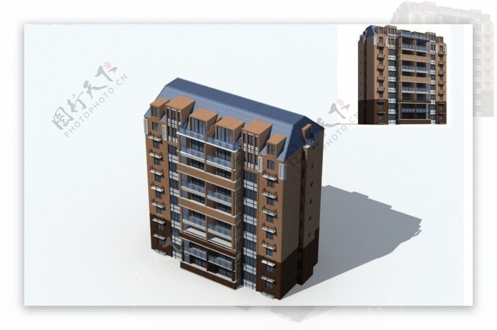 现代城市精品住宅小区建筑3D模型图