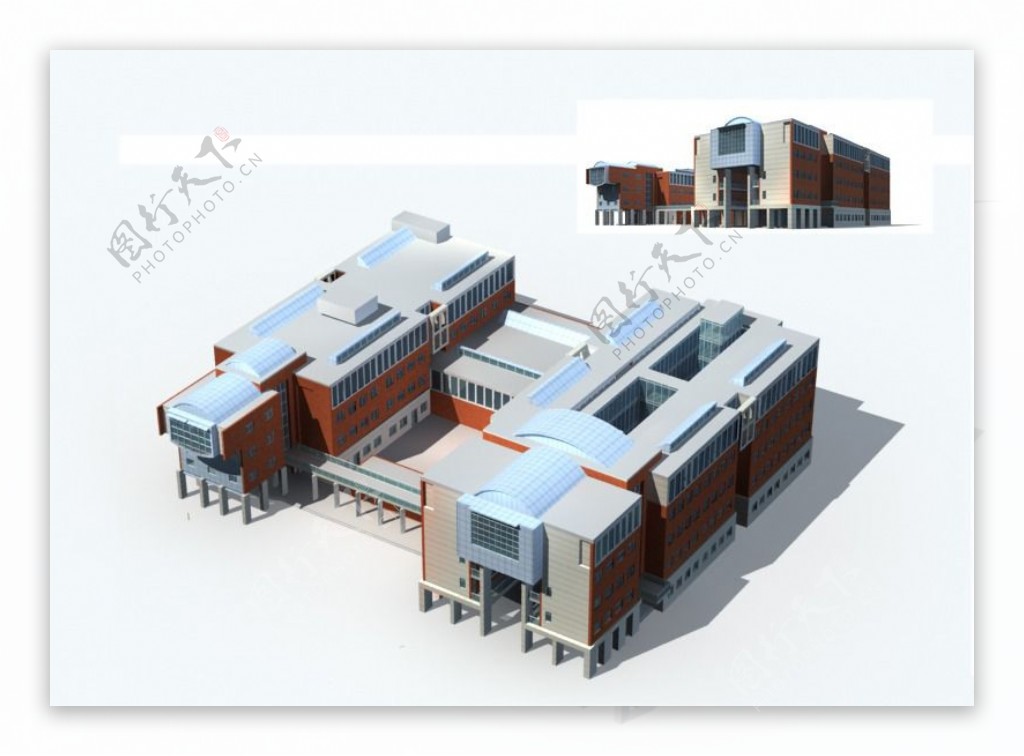学校教学楼建筑设计3D模型