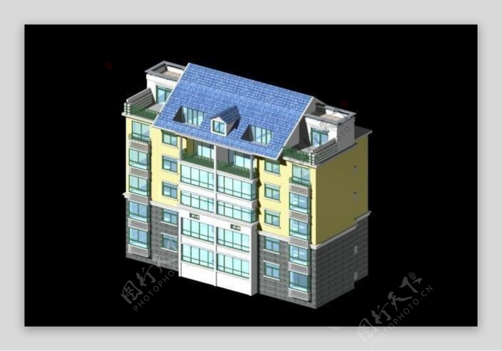 唯美现代风格住宅楼3D模型素材