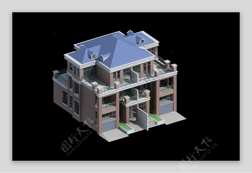 复式别墅3D模型设计