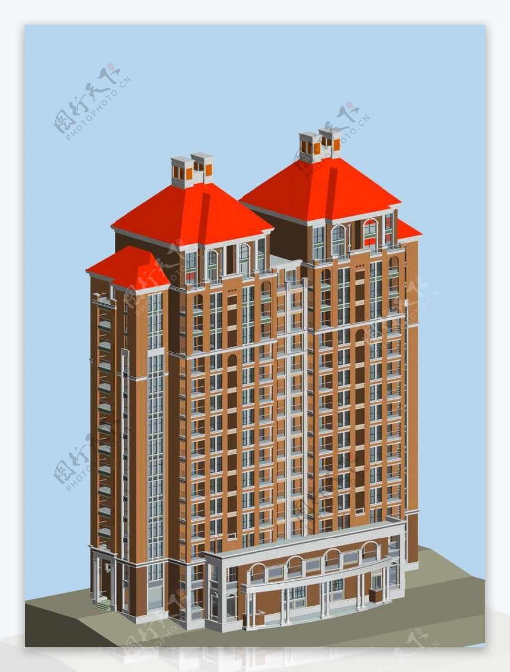 小高层塔式住宅楼模型