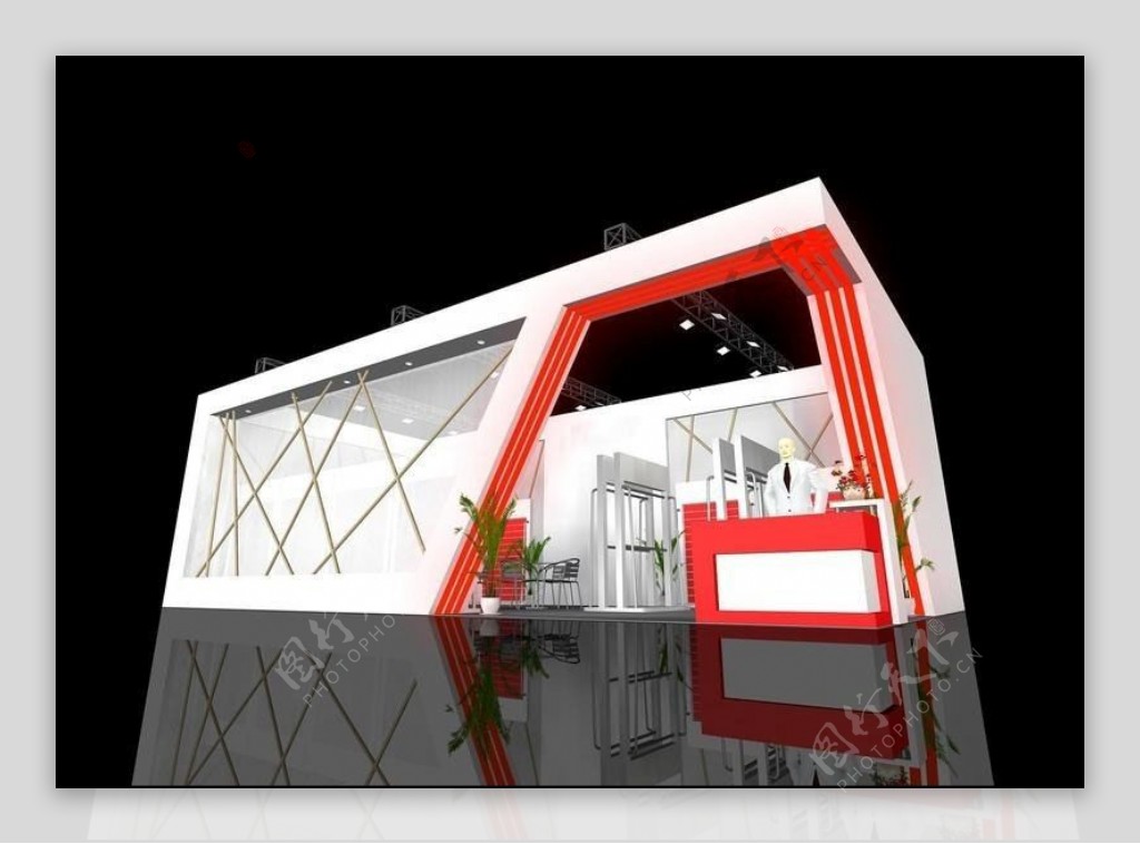 现代时尚展厅3d模型设计