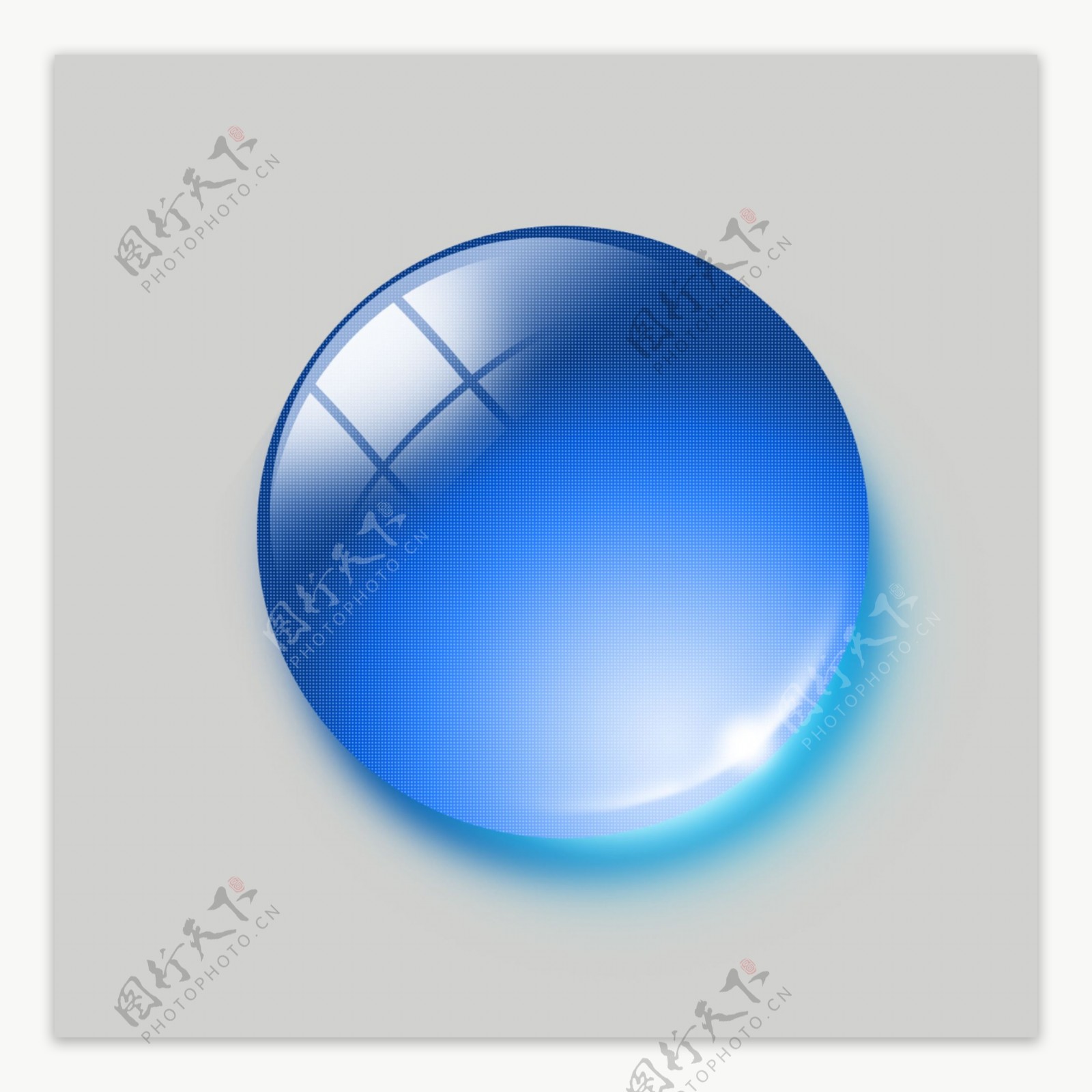 高清质感蓝色透明水晶球图片