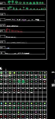 CAD常用植物平立面图例图块