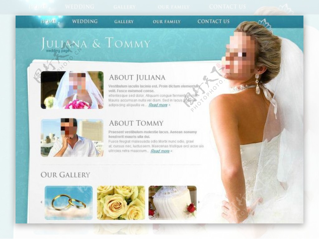 蓝色婚礼网站动画模板