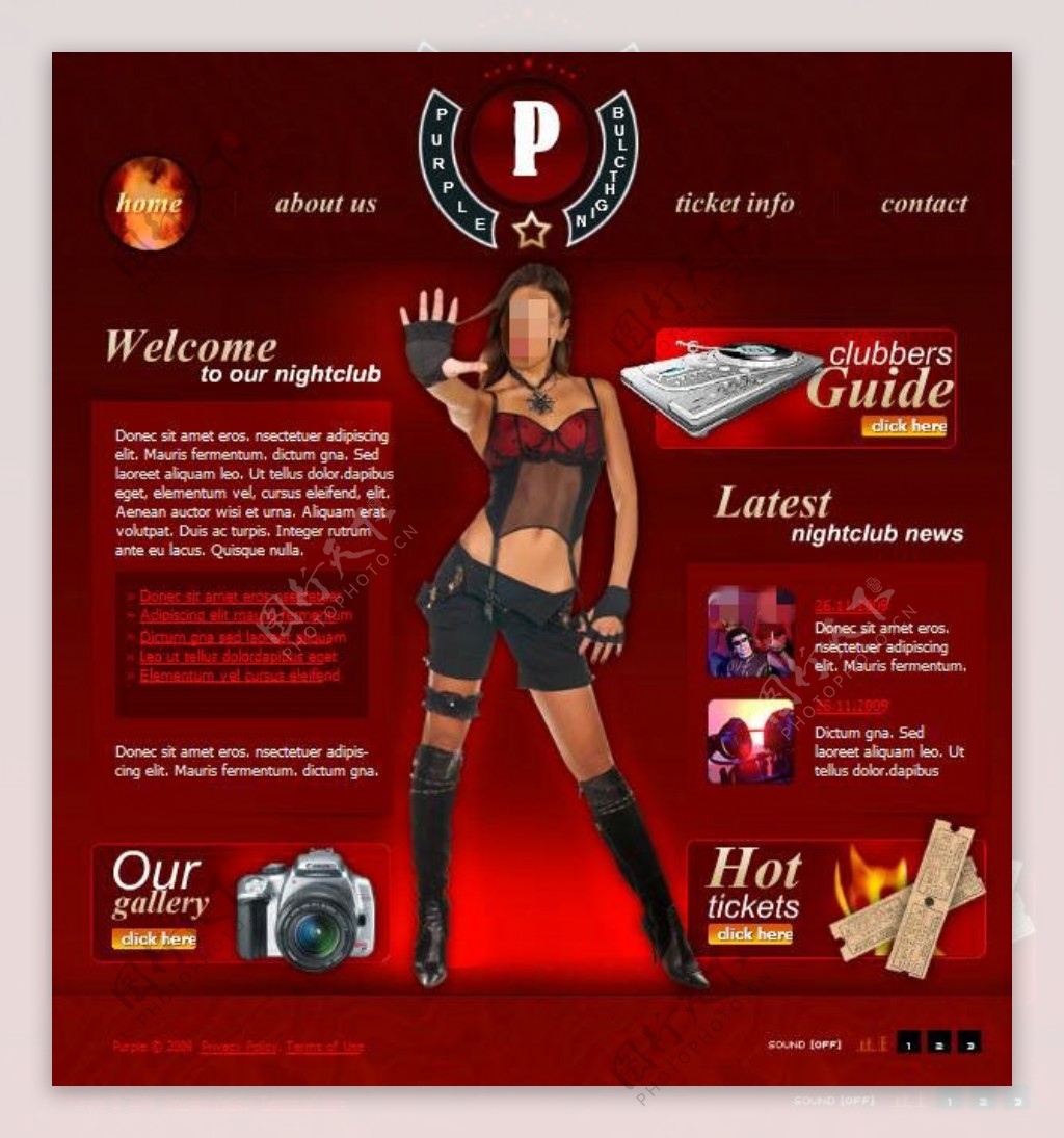 红色俱乐部网页动画模板