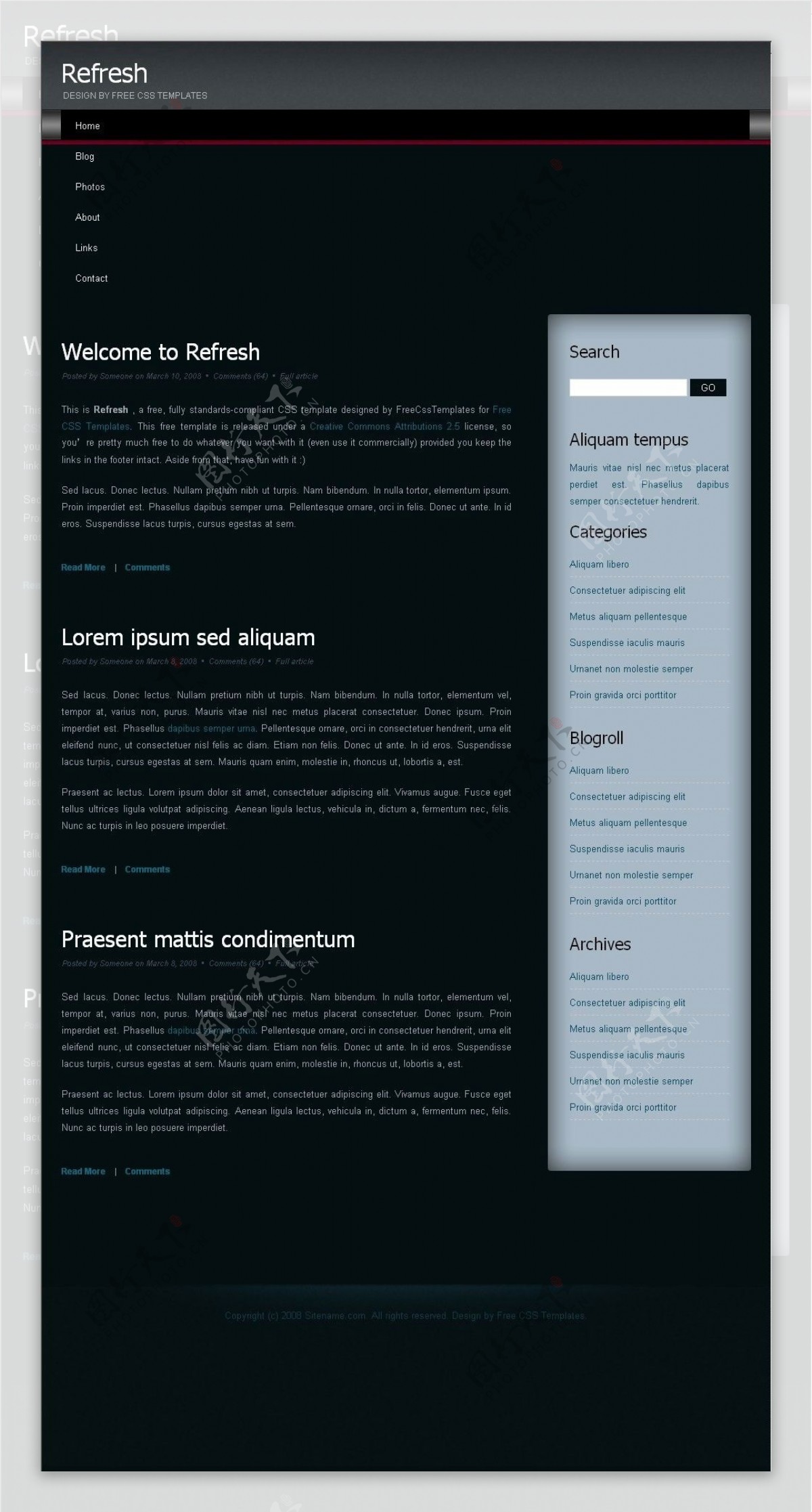 黑蓝信息BLOG网页模板
