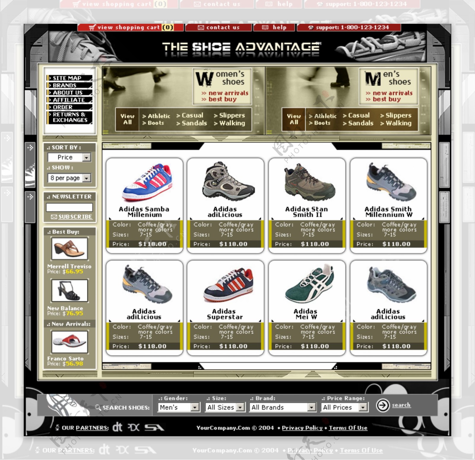 时尚运动鞋专卖网页模板