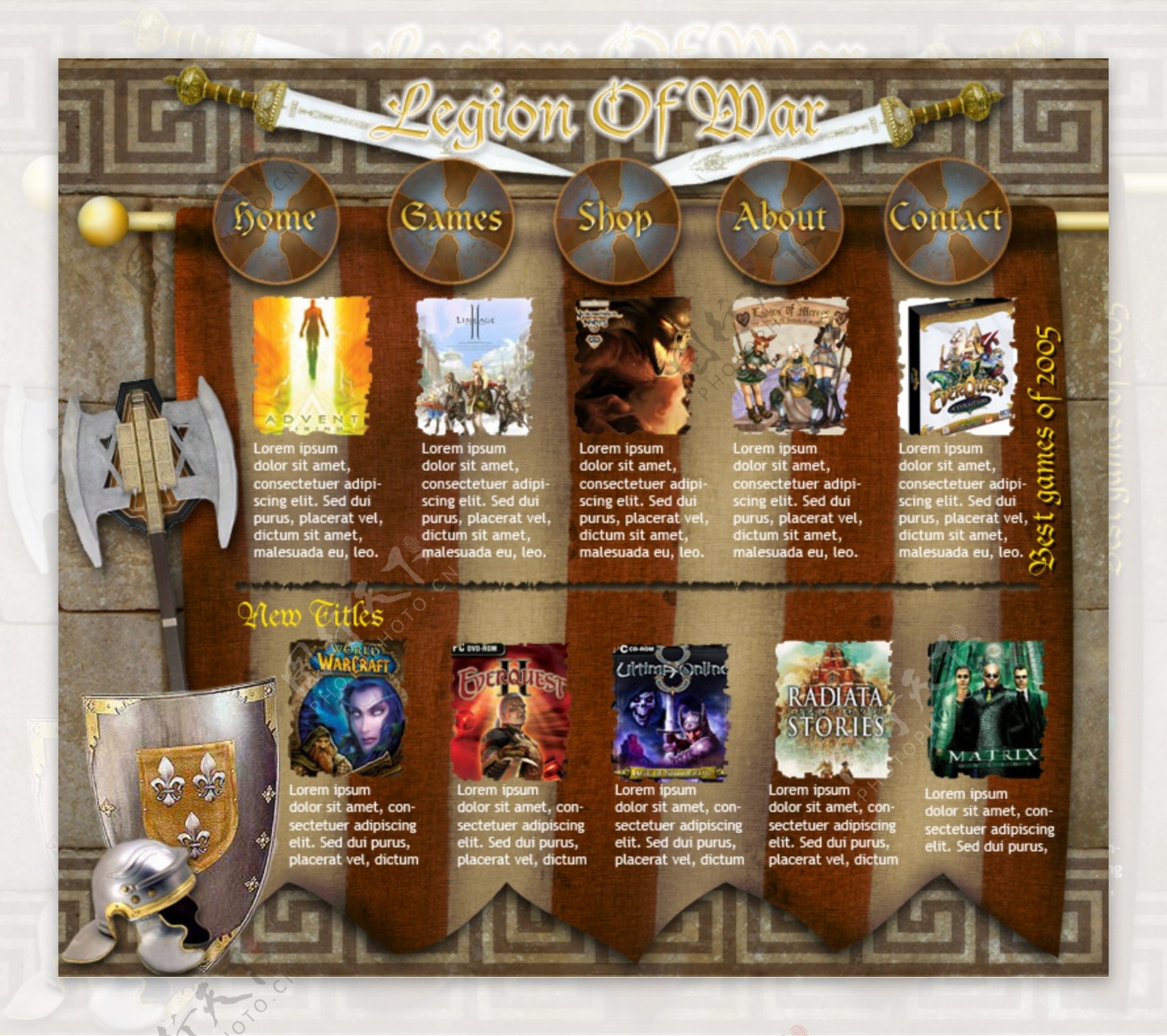 古罗马军团游戏网页模板
