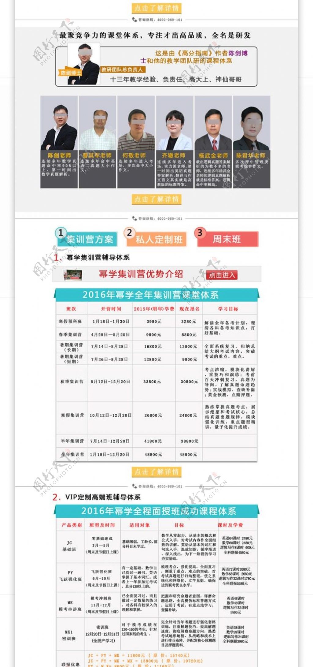 教育培训机构网站模板PSD素材