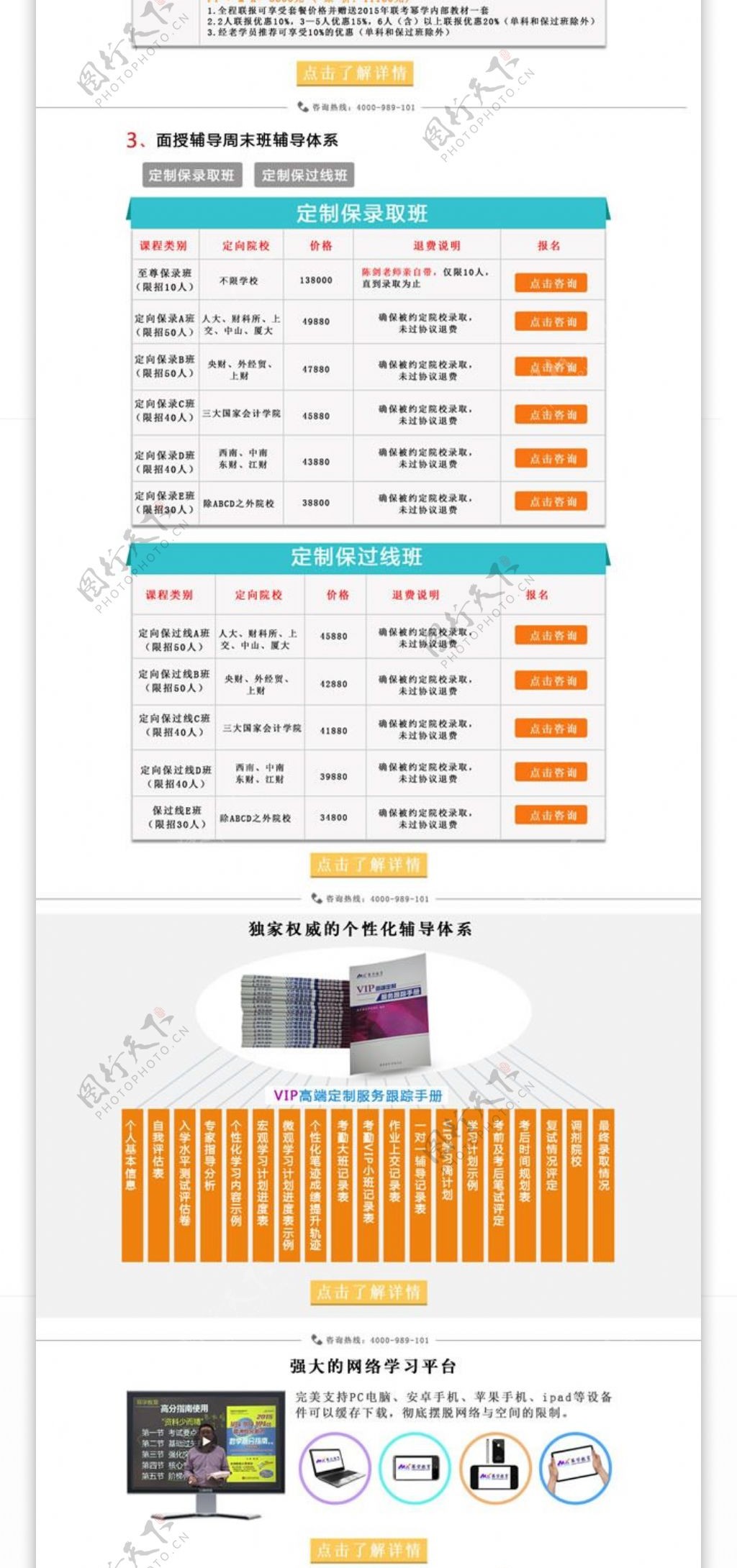 教育培训机构网站模板PSD素材