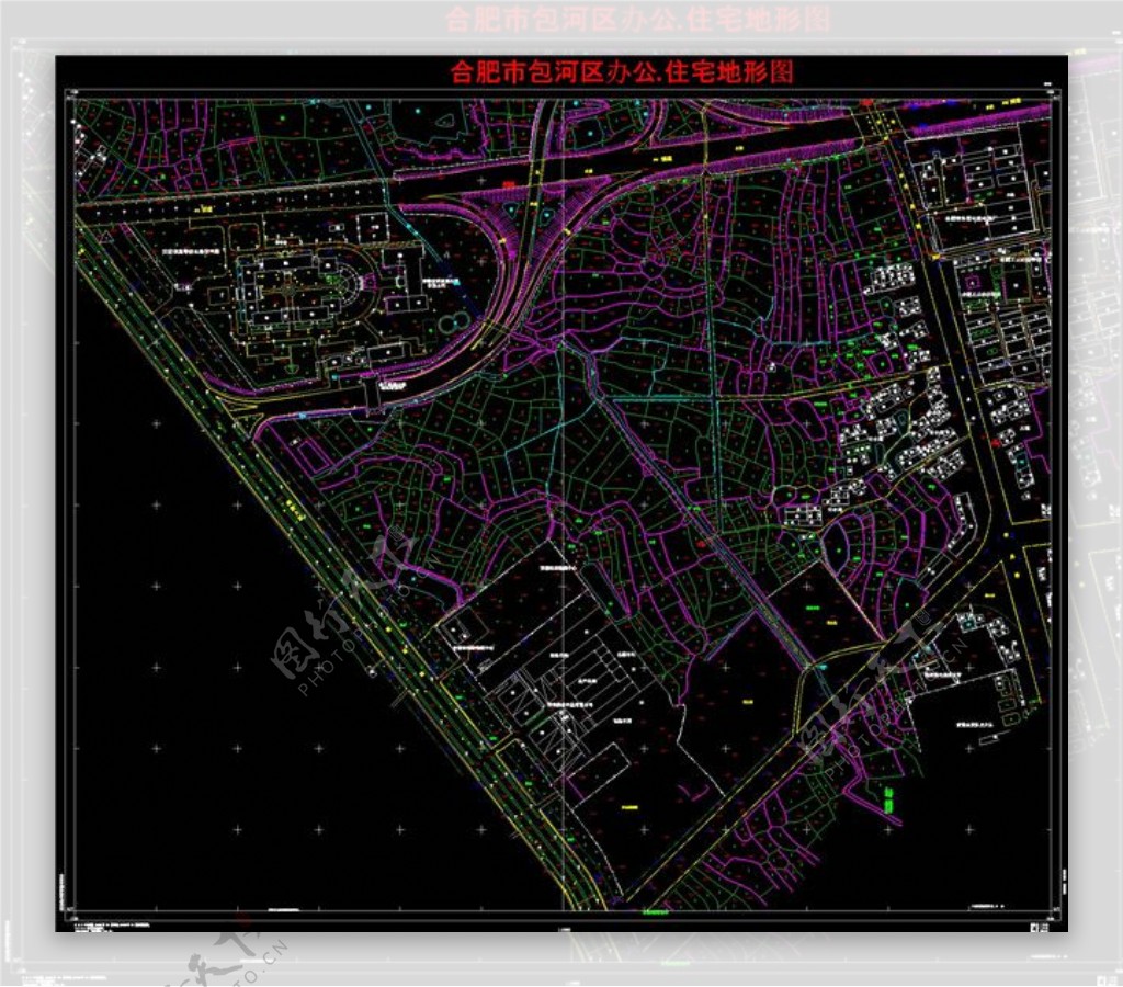 包河区政府用地地形图CAD图纸