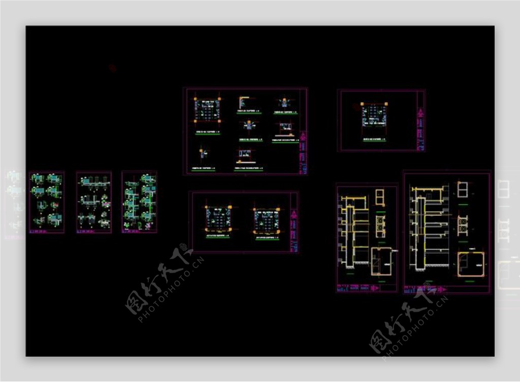 墙身卫生间及电梯CAD图纸