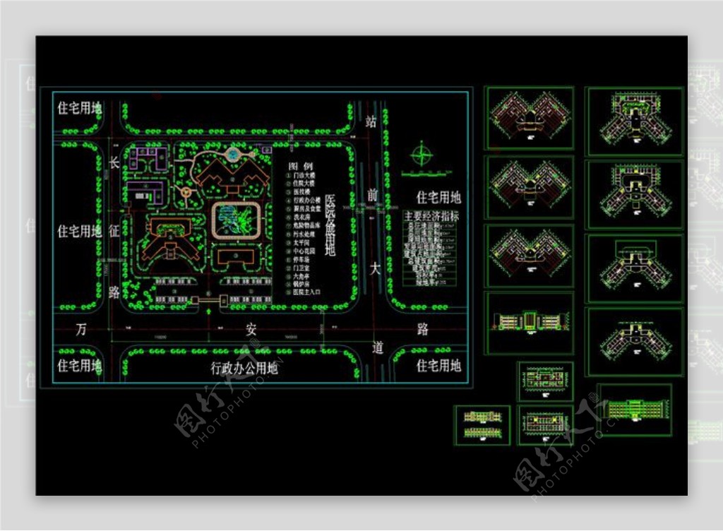 某医院总体及建筑设计方案CAD图纸