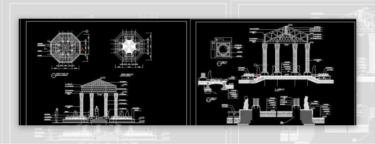 欧式钢架亭子施工图