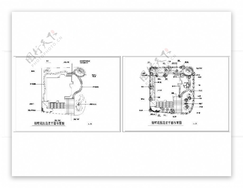 别墅花园CAD图纸
