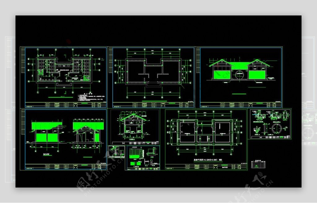 某公园景观厕所建筑结构图