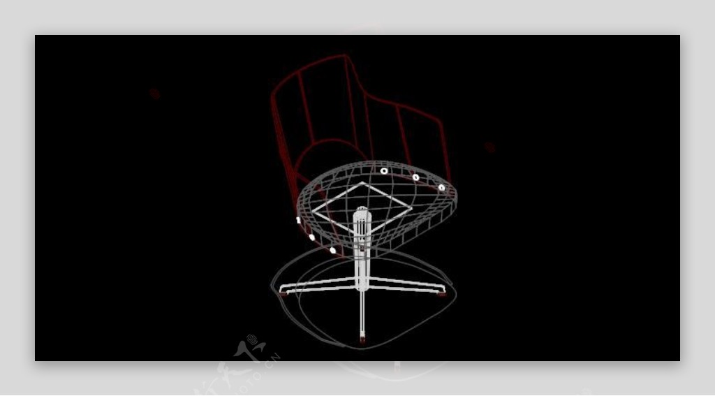 红色椅子家具CAD模型素材