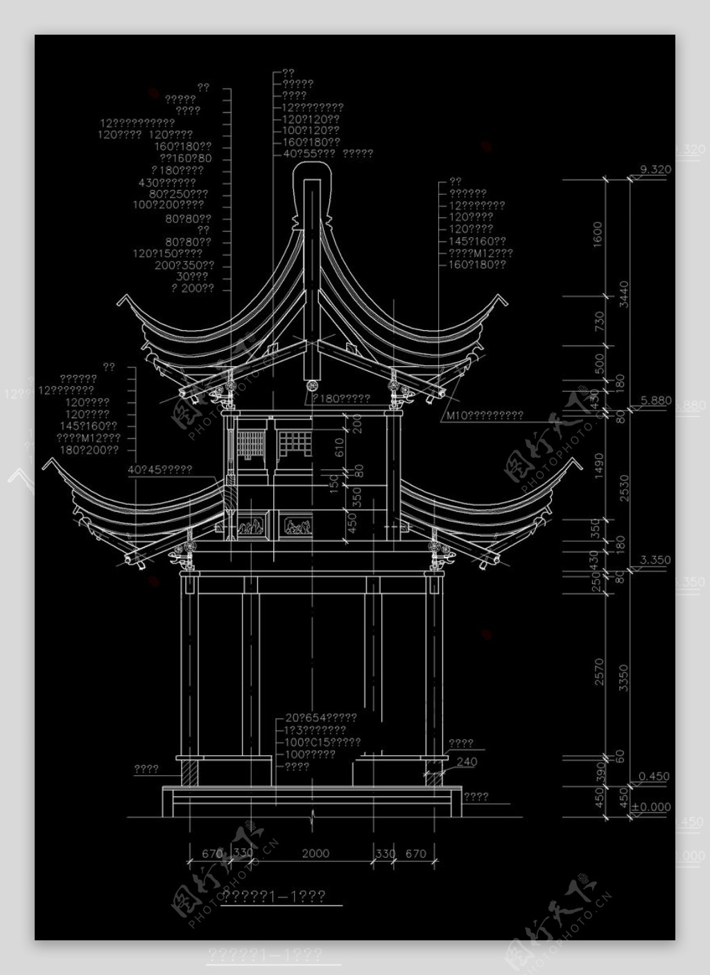 古代套亭剖面解析图