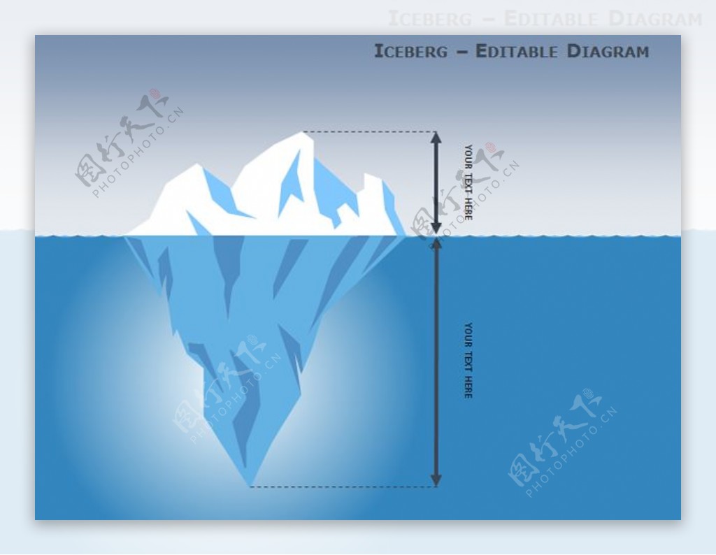 冰山对比图表模板