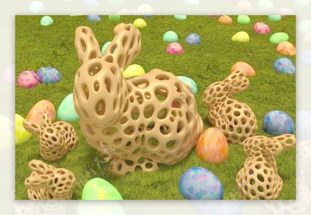 斯坦福大学的兔子Voronoi风格
