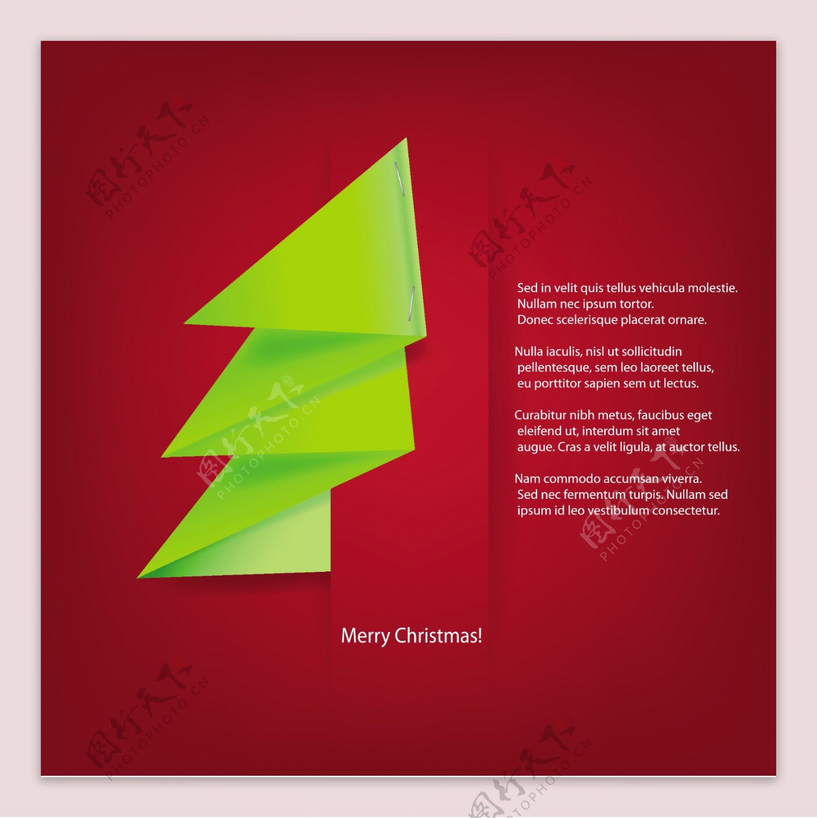矢量创意圣诞树折纸设计