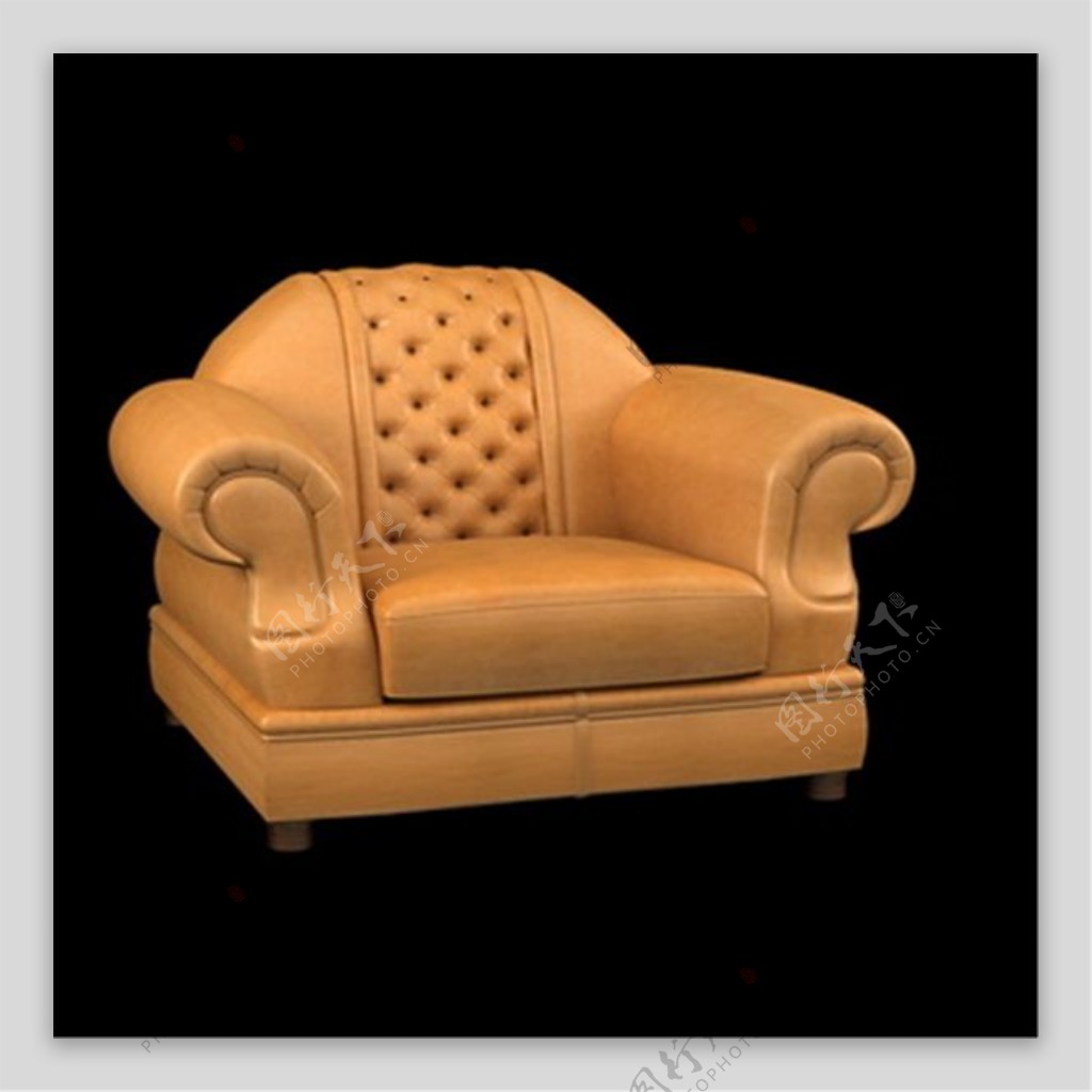 橙色椅子3模型素材