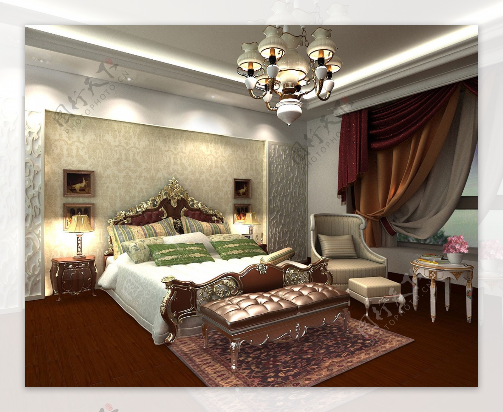 欧式家装卧室效果图图片