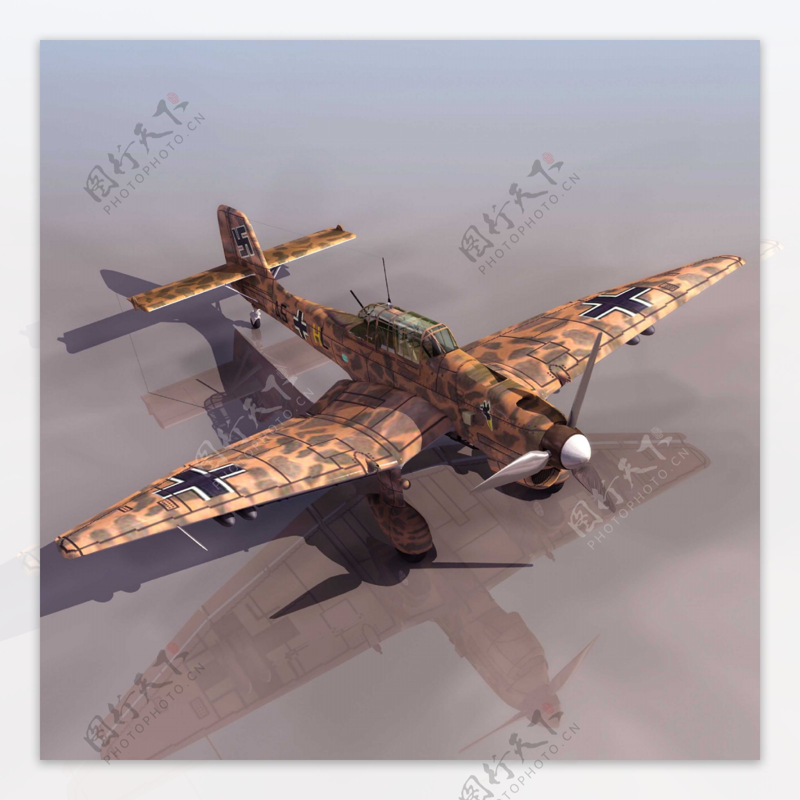 纳粹容克87型JunkersJu87俯冲轰炸机JunkersJu87BStukaGermanBomberWWII