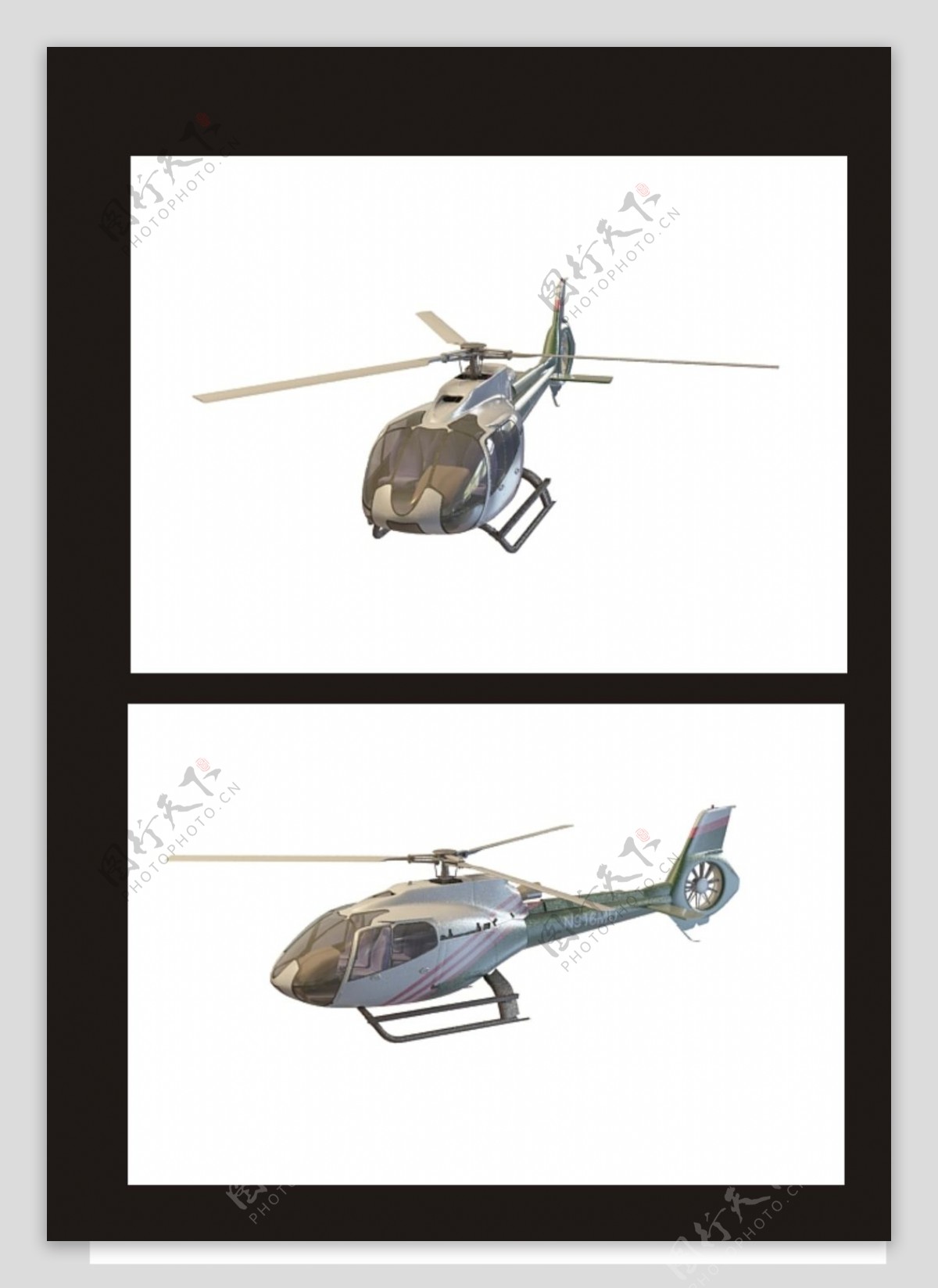 私人直升飞机3d模型