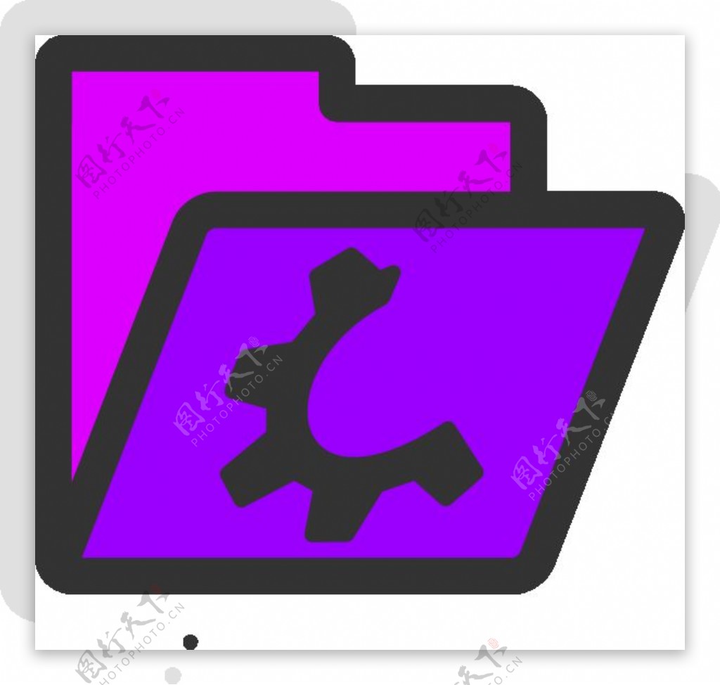 开紫色的文件夹图标剪贴画