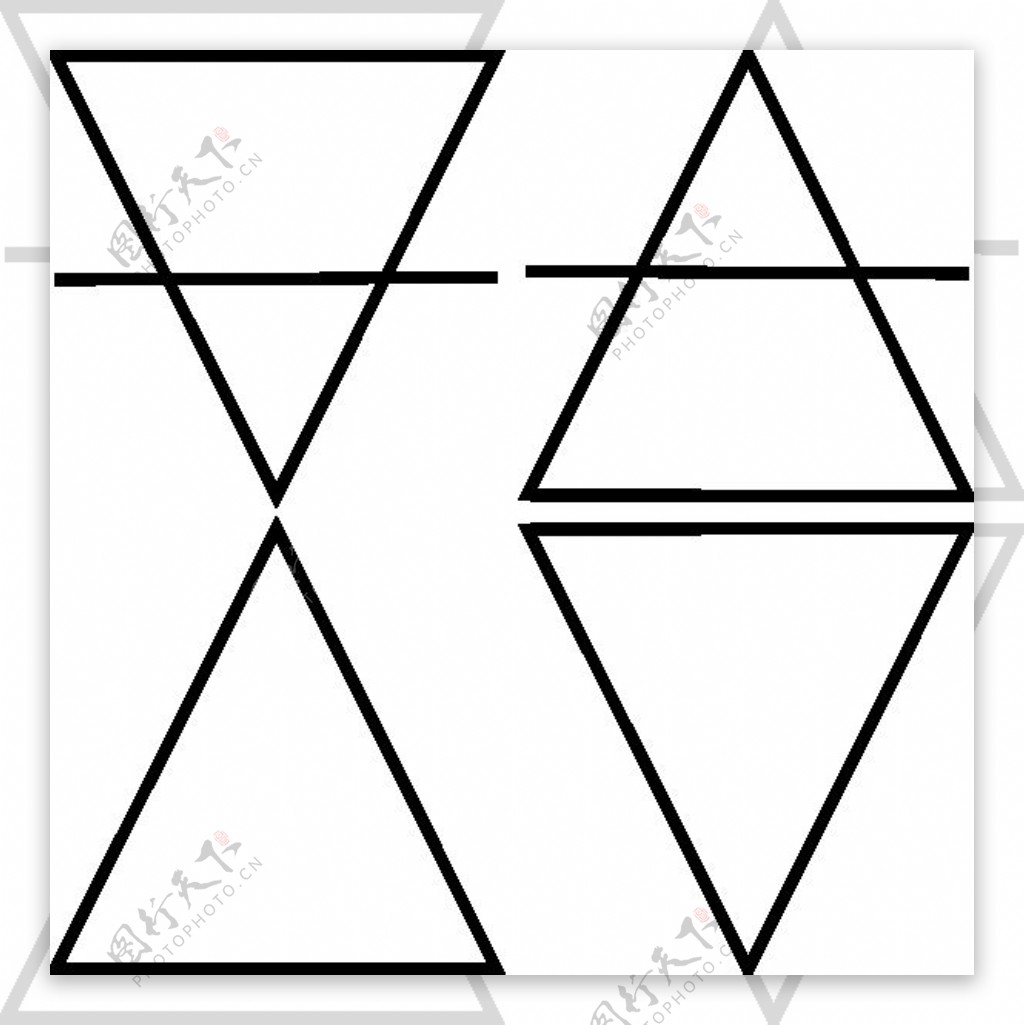 四个几何三角符号剪贴画