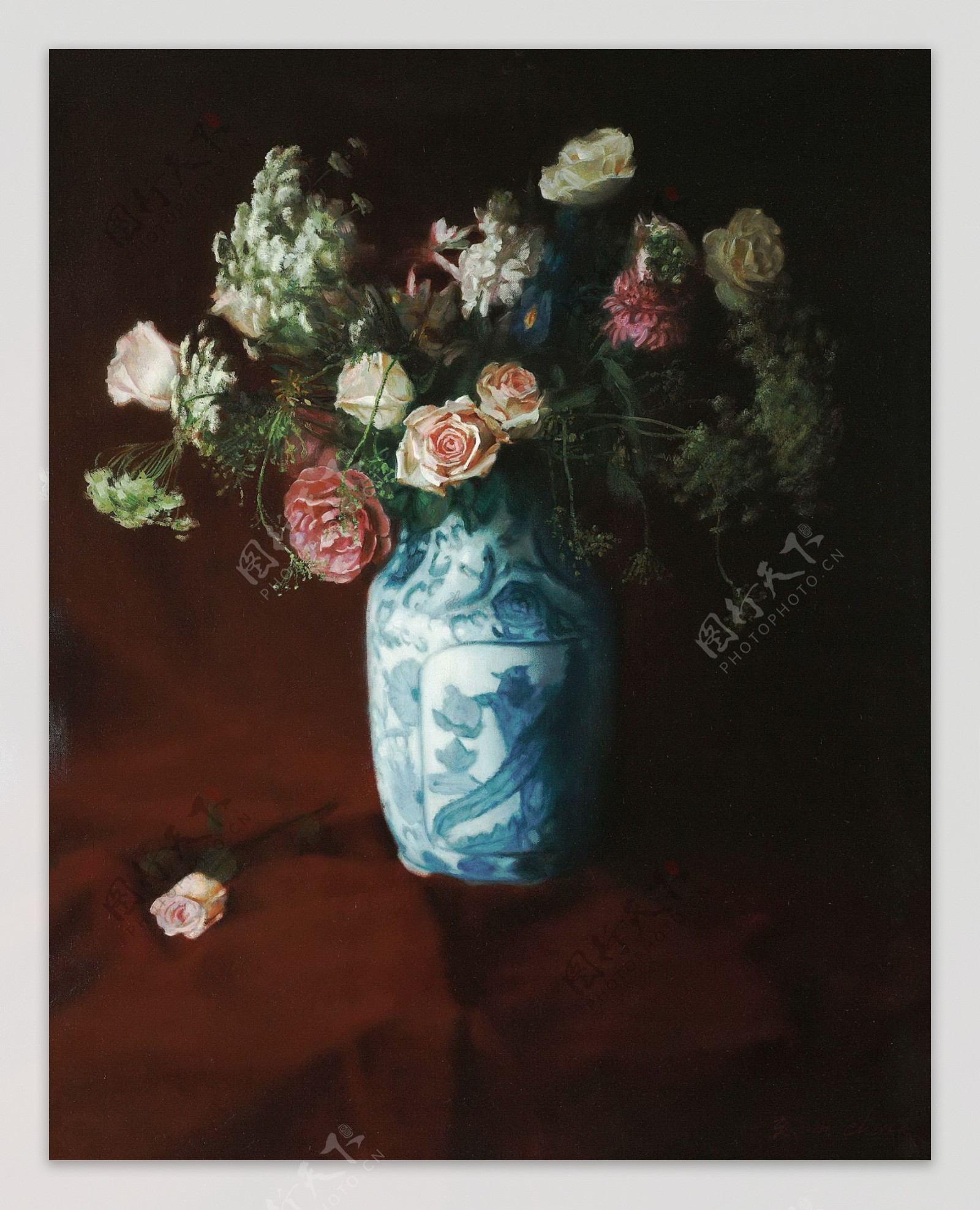 闈欑墿鑺卞崏831静物花卉油画超写实主义油画静物