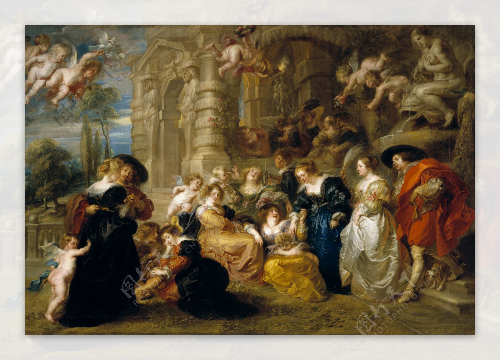 RubensPeterPaulTheGardenofLoveCa.1633德国画家彼得保罗鲁本斯peterpaulrubens宫廷人物人体油画装饰画