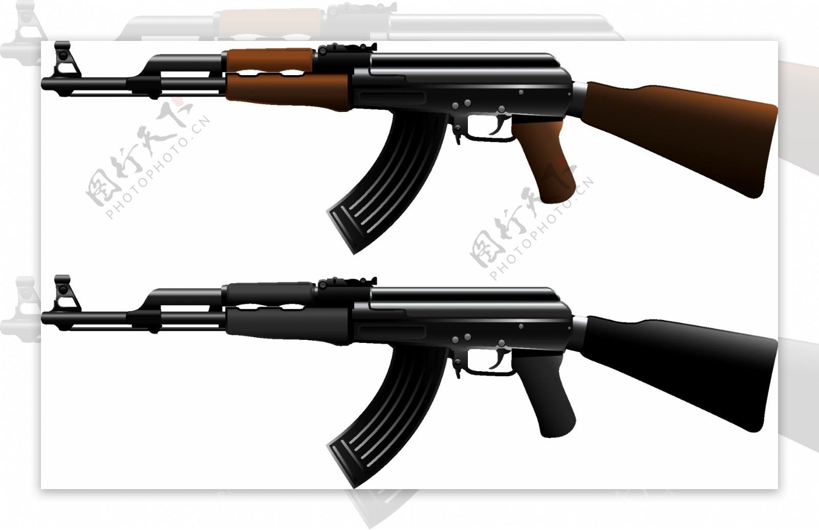 AK47机枪矢量素材