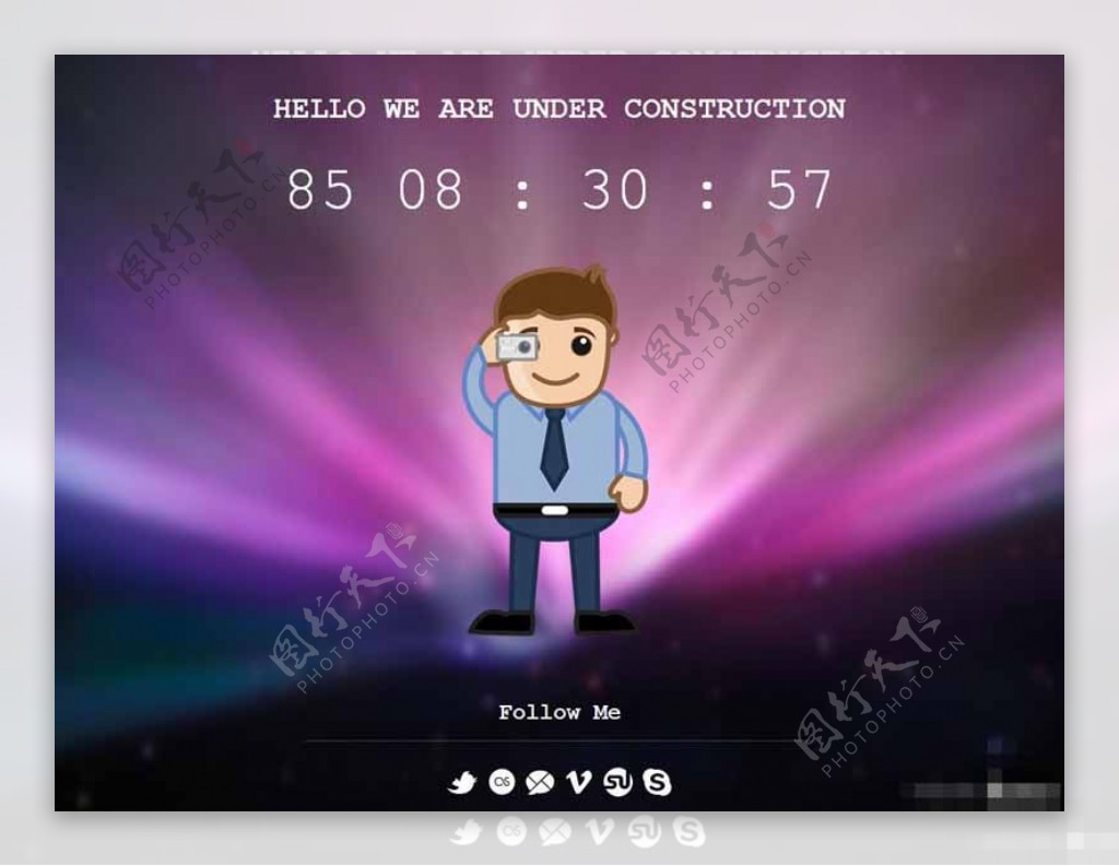 摄影网站建设中倒计时网页模板