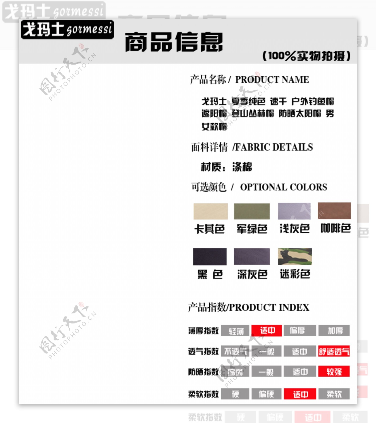 宝贝详情页的商品信息