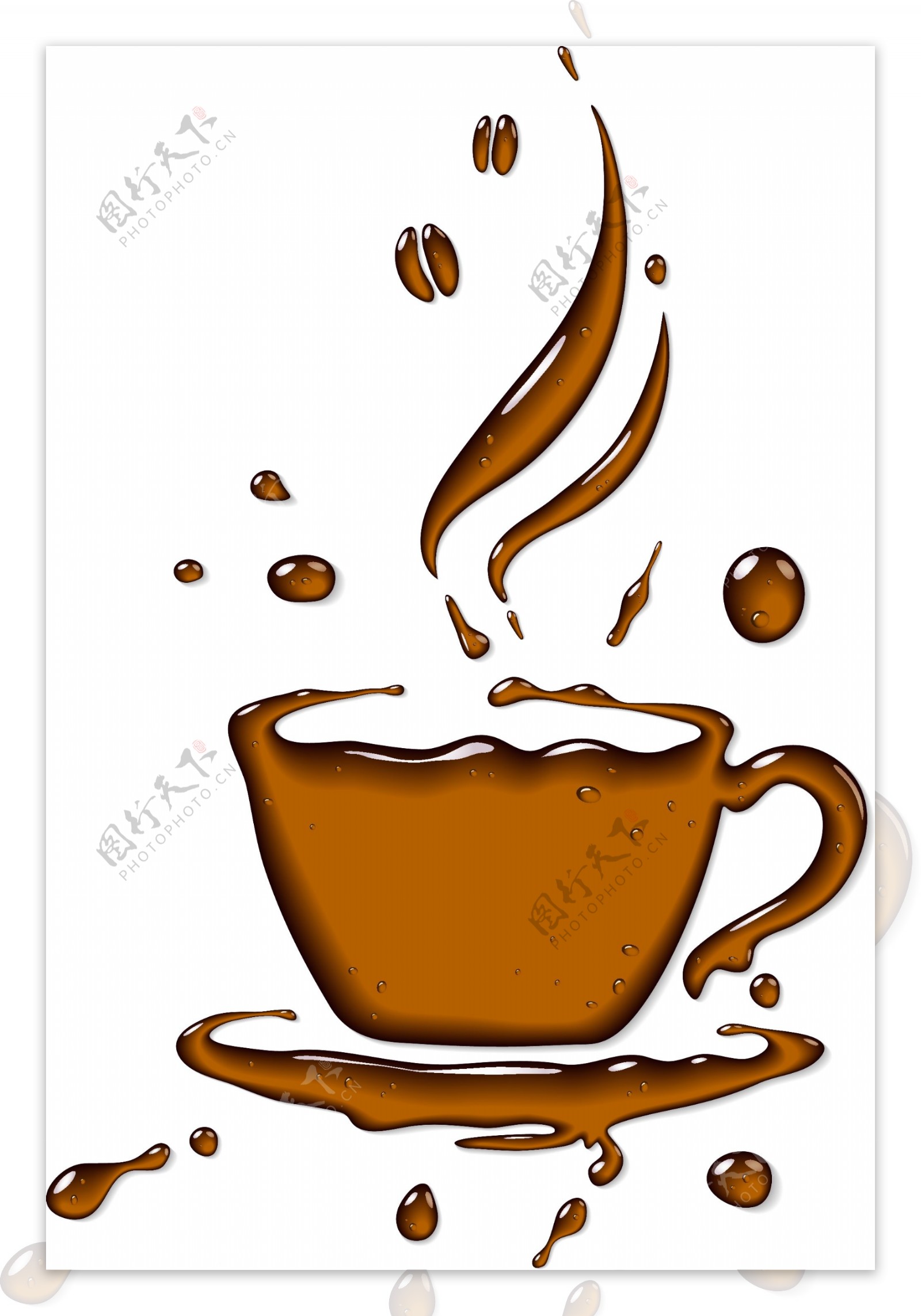 水滴咖啡杯图案