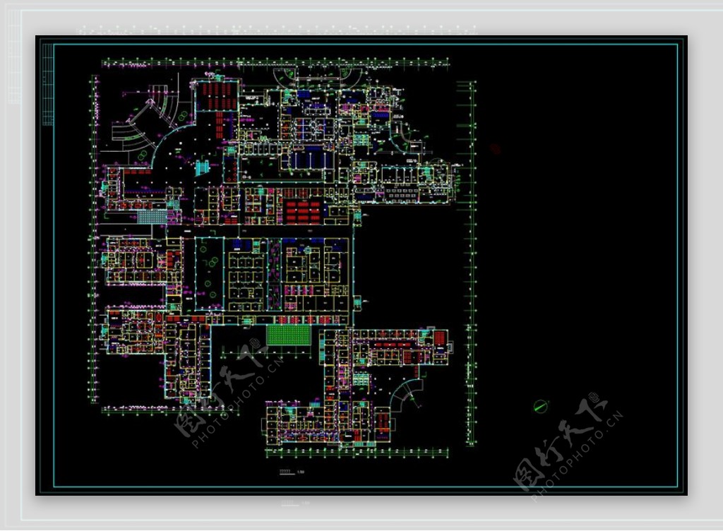 某医院一层平面布置cad图纸