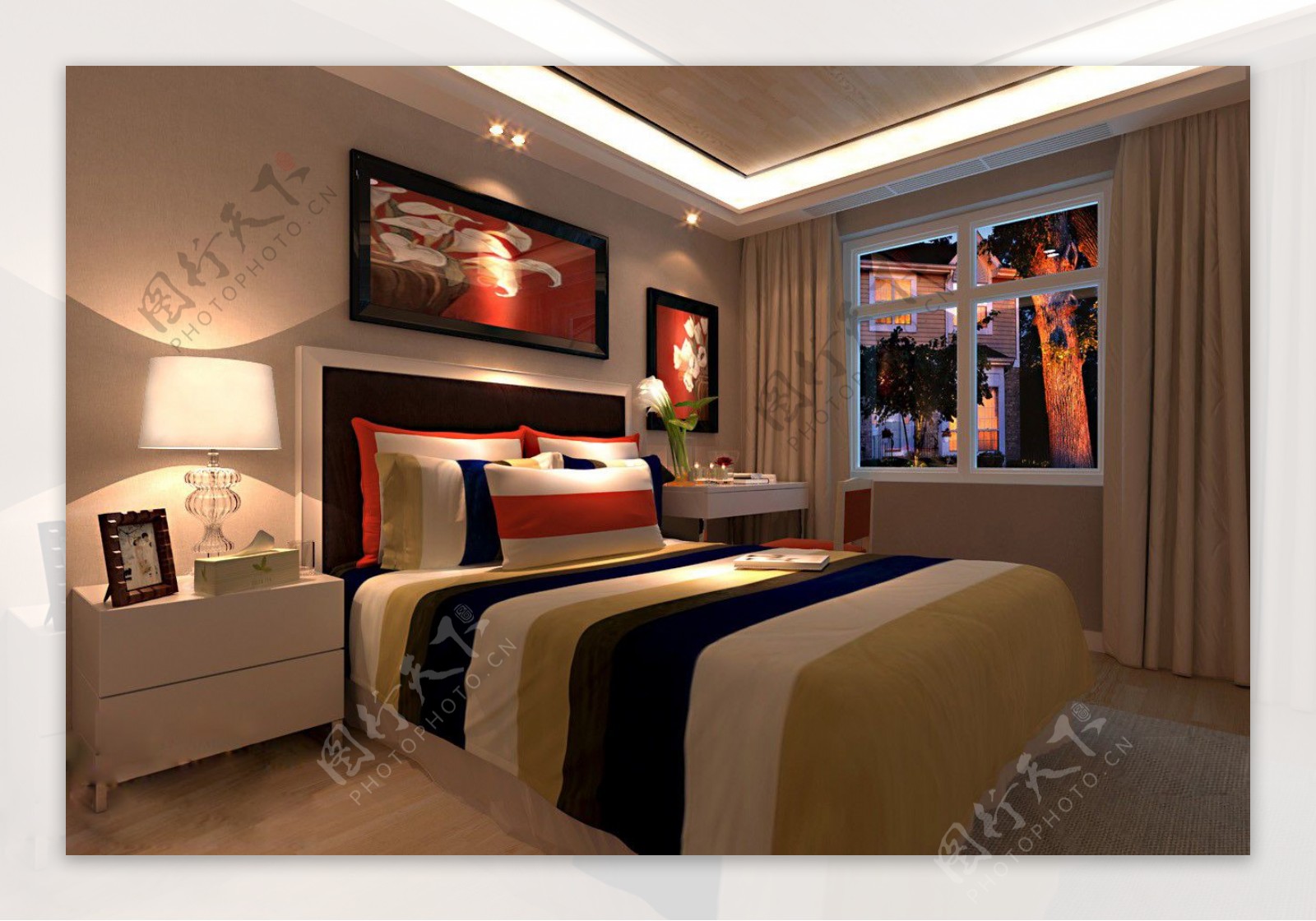 温馨卧室图片素材-编号01972896-图行天下