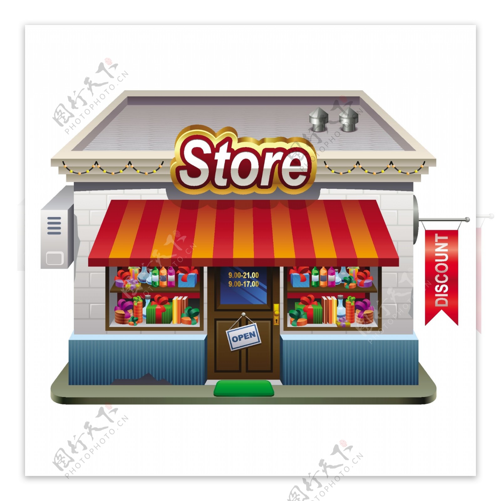 小商店建筑模型