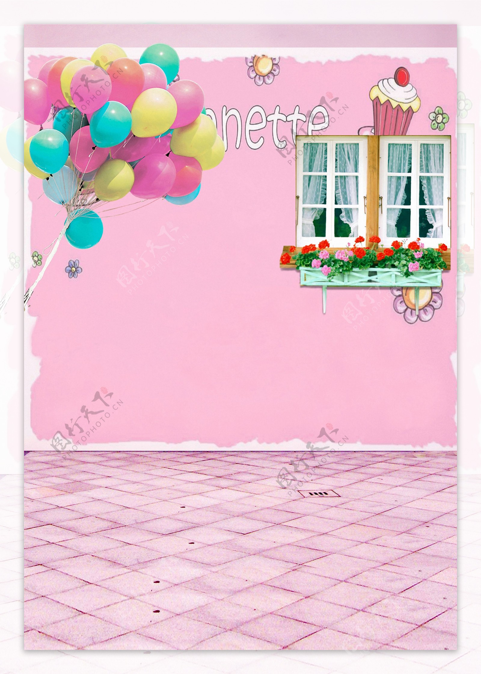 粉色墙壁