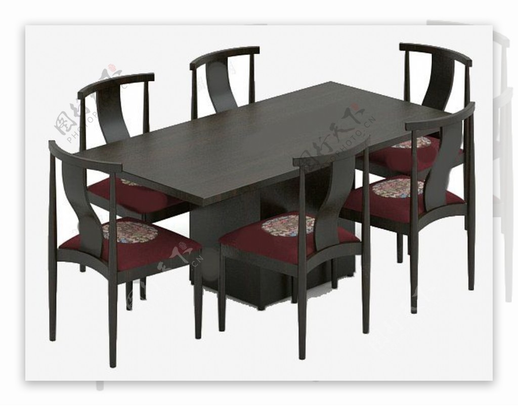 现代餐桌模型