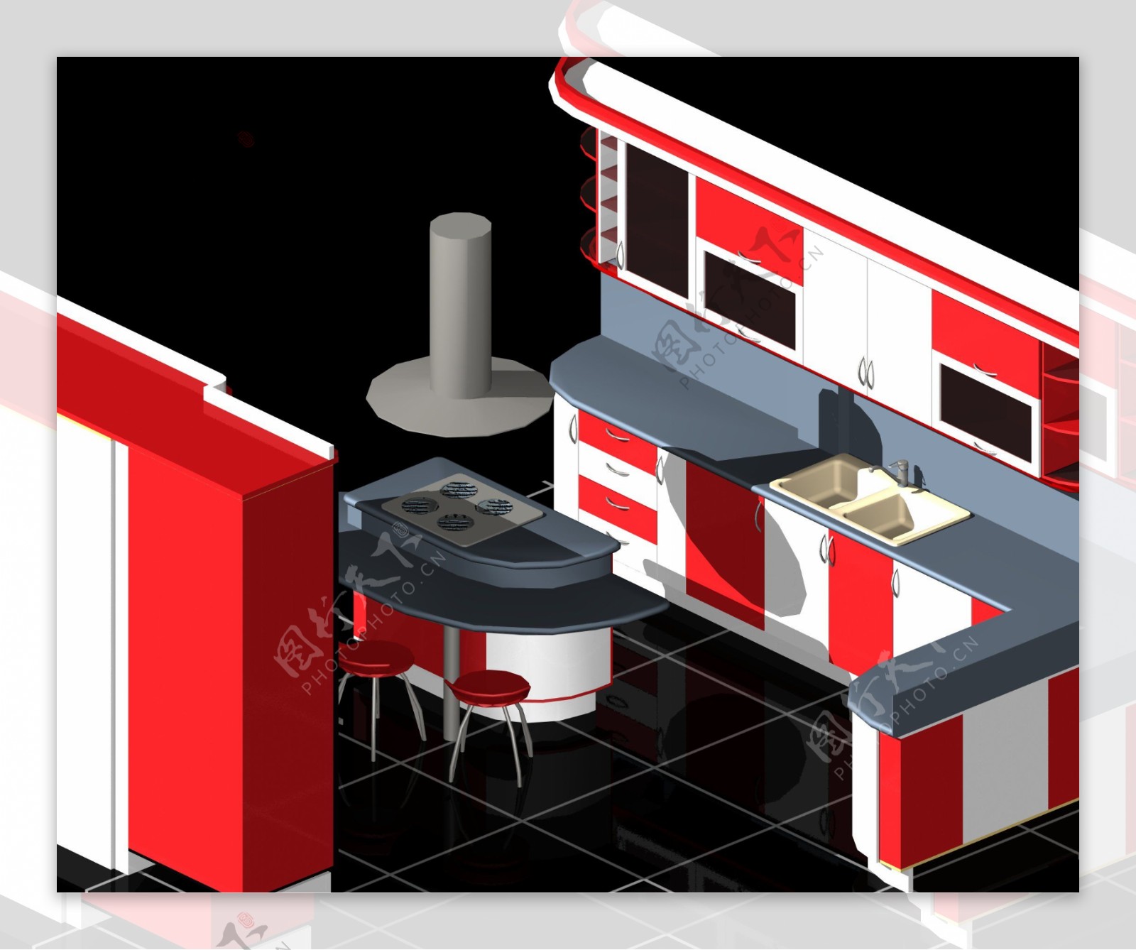 下载模块化自动CAD3D厨房