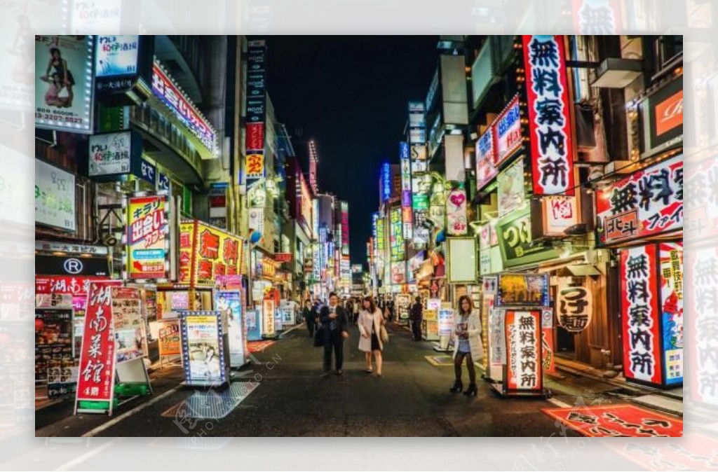 东京街道夜景图片